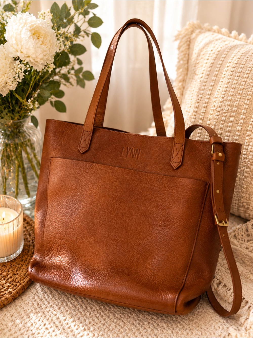 Madewell The Medium Transport Leather Tote Bag Brown Crossbody Shoulder Bag